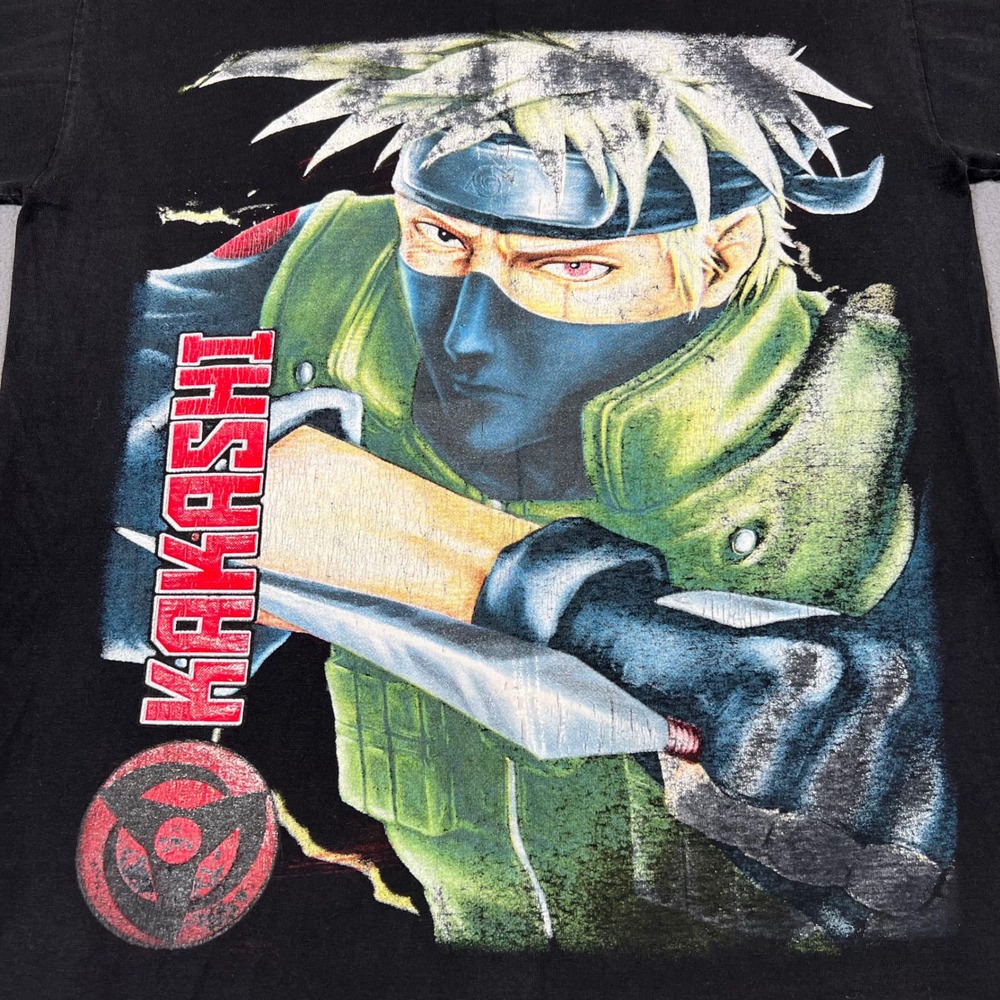 Kakashi‎ Naruto Anime T Shirt Mens M Black Manga Graphic Tee Mexico Boot Thessh - Picture 3 of 8